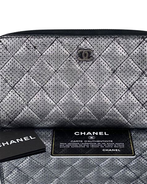 chanel perforated wallet|CHANEL Perforated Lambskin Quilted Zip Around Wallet.